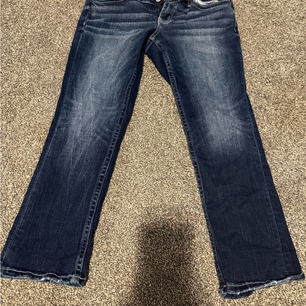 BKE Women's Dark Blue Ankle Jeans